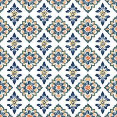 Seamless pattern with ikat boho