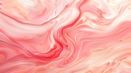 Abstract pink and white liquid marble pattern.