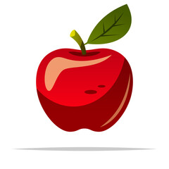 Fresh red apple vector isolated illustration