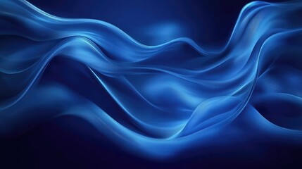 Obraz premium Oceanic Blue Waves Abstract Design with Light and Smooth Texture