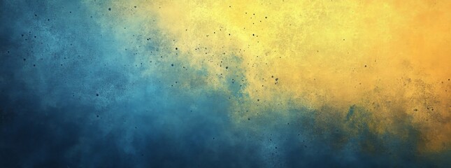 Gradient Background with Blue and Yellow Color Scheme, Grainy Texture and Blurred Edges