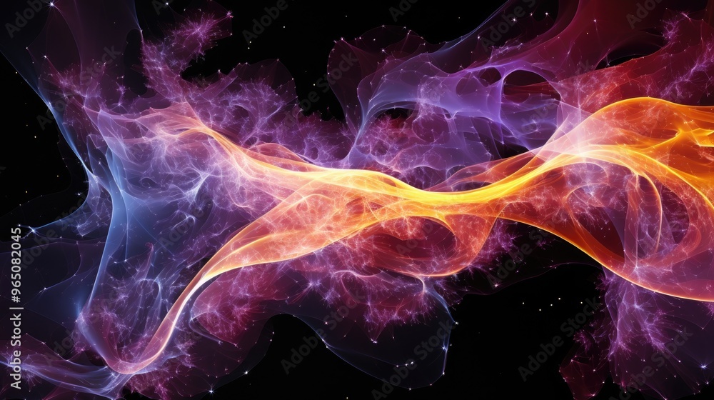 Poster a mesmerizing abstract background featuring swirling, luminous colors and delicate, intricate patter