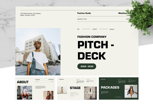 Green And White Pitch Deck Fashion