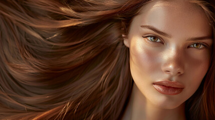 Obraz premium Close-up Portrait Featuring a Gorgeous Girl's Hairstyle with Elegant Detailing