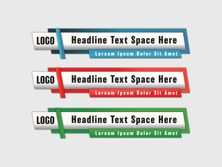Stylish geometric lower third banner template design vector have logo space