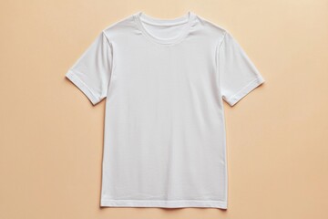 Simple Tshirt Flatlay mockup in beige background created with generative AI