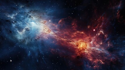 Naklejka premium A stunning cosmic landscape with vibrant colors and swirling nebulae.