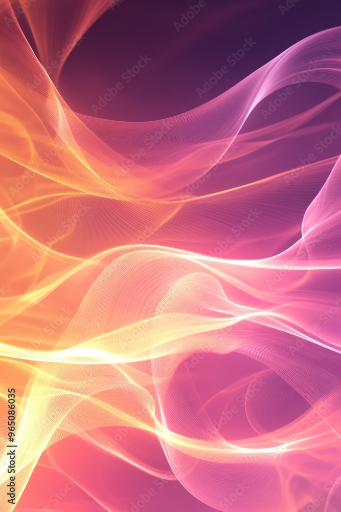 Poster futuristic wave abstraction. dynamic lights and smooth lines in abstract background