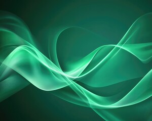 Abstract Green Wave Background. Modern Design Concept with Light and Energy