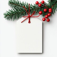 Obraz premium Christmas present tag, To and From in festive writing, 3D illustration