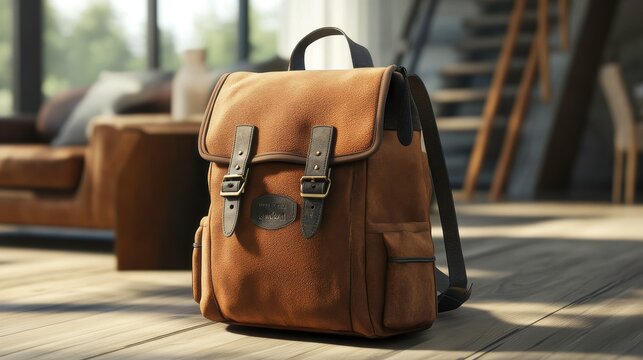 Personalized backpack with custom name tag, trendy and practical, 3D illustration