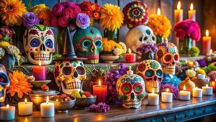 Fototapeta premium Decorate your home with Day of the Dead-themed decor