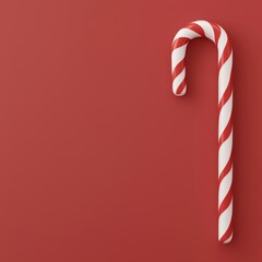 Candy cane, striped and sparkling, festive decor, 3D illustration