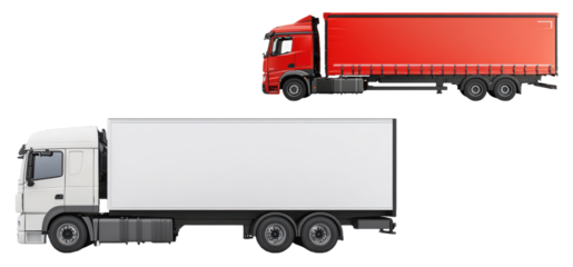  Set of Truck Transport Delivery Vehicle Isolated on White Background