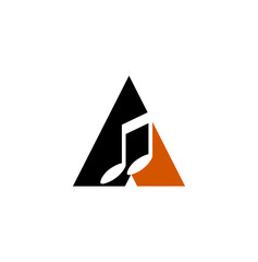 Letter A Music Logo Design Illustration