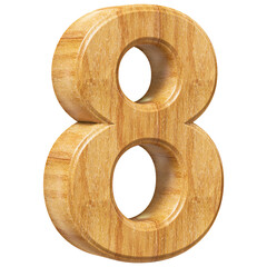 Wooden 3D Number 8