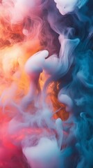 Fototapeta premium Colorful swirling smoke with soft gradients, abstract art concept