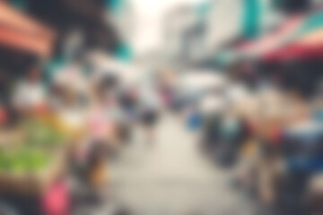 Obraz premium Blur image of night market festivals, Abstract Background and bokeh light