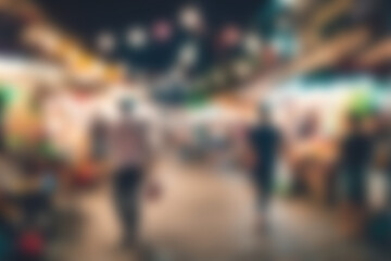 Blur image of night market festivals, Abstract Background and bokeh light