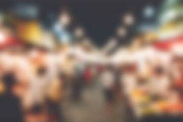 Obraz premium Blur image of night market festivals, Abstract Background and bokeh light