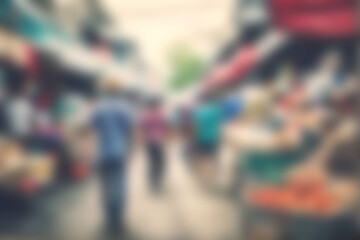 Blur image of night market festivals, Abstract Background and bokeh light