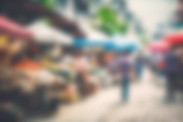 Obraz premium Blur image of night market festivals, Abstract Background and bokeh light
