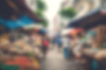 Blur image of night market festivals, Abstract Background and bokeh light