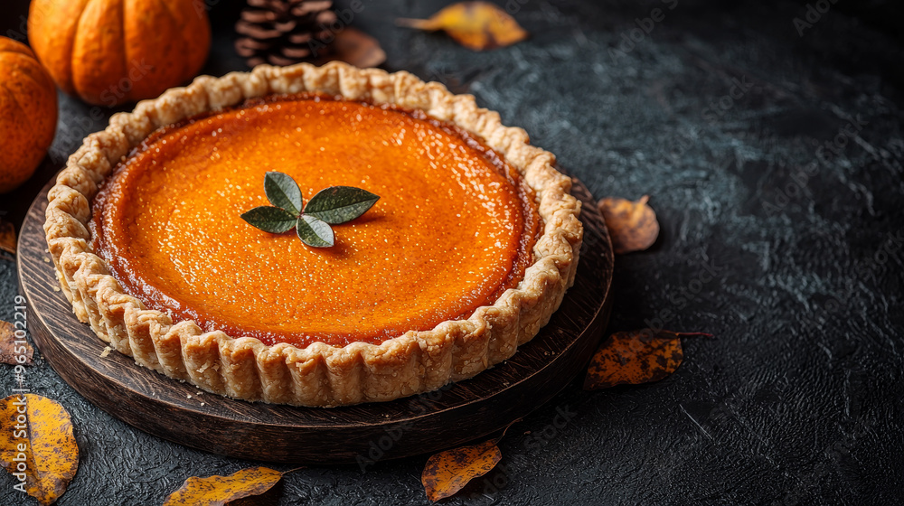 Wall mural A freshly baked pumpkin pie, perfect for fall!