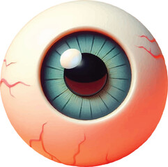 Simple Clipart 3d halloween colorfull eyeball illustration good for icon design