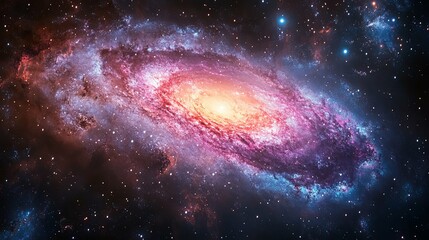 A Spiral Galaxy in Deep Space with a Bright Core
