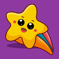 Cute Shooting Star Vector Element Design