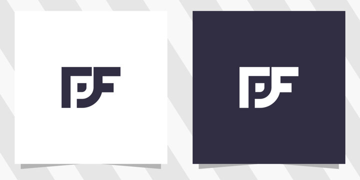 letter fp pf logo design vector