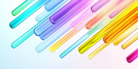 Colorful Glass Tubes on Light Background