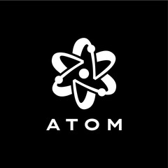 atom logo vector icon illustration	