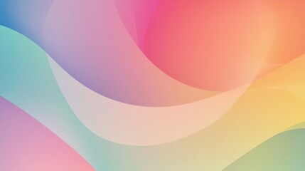 Colorful Gradient Background with Blurred Shapes and Soft Gradients in Pink, Orange, Blue, Green, Purple, and Yellow. Minimalist Vector Illustration with Grainy Texture