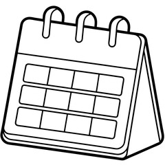 calendar outline coloring book page line art illustration digital drawing

