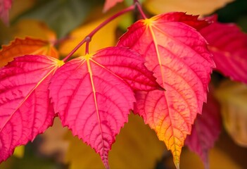 Autumn leaves in vibrant shades of red, orange, and yellow.
