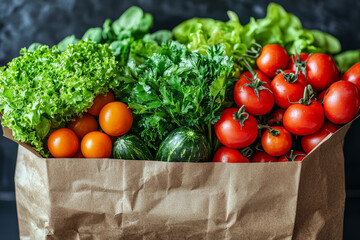 Fresh produce in a paper bag, ready for the kitchen.