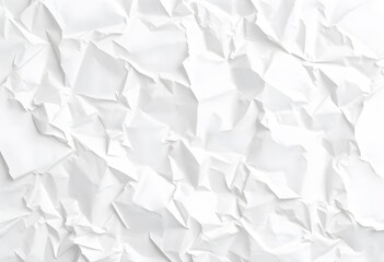 Obraz premium Crumpled white paper with deep creases and folds.