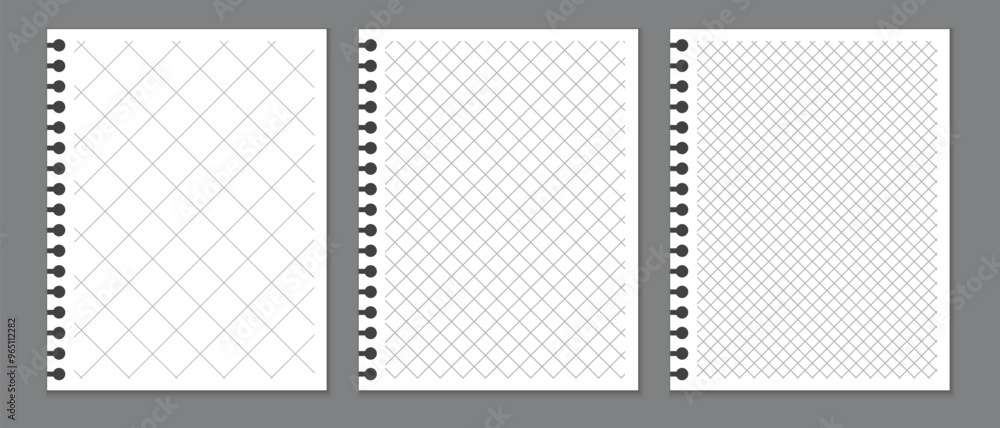 Aufkleber lined paper notebook template, cross line graph note book, letter size notebook, notebook pages vector illustration.