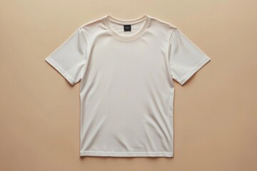 Simple Tshirt Flatlay mockup in beige background created with generative AI