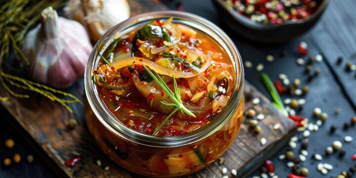 Fermented Green Onion Kimchi with Seaweed