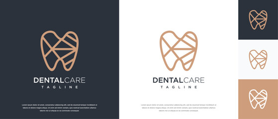 Abstract dental clinic logo design vector illustration. Dental care logo design vector icon.