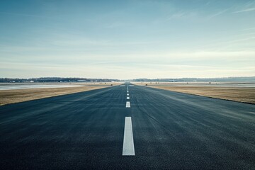 Spacious runway at airport for planes to land and take off