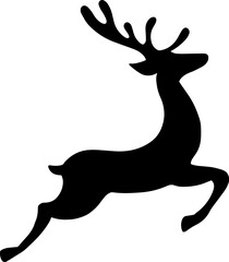 Christmas reindeer jumping silhouette vector