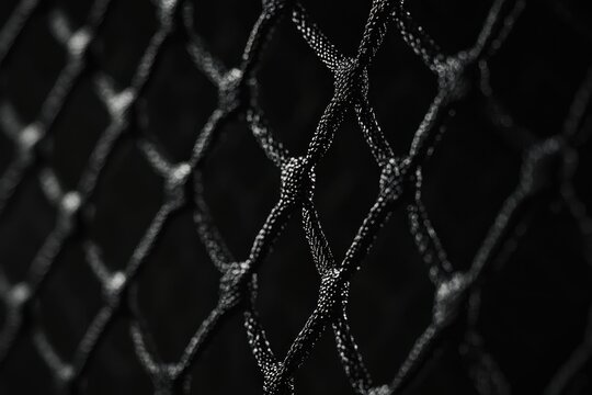 Sport concept with black net on black background ideal for marketing materials