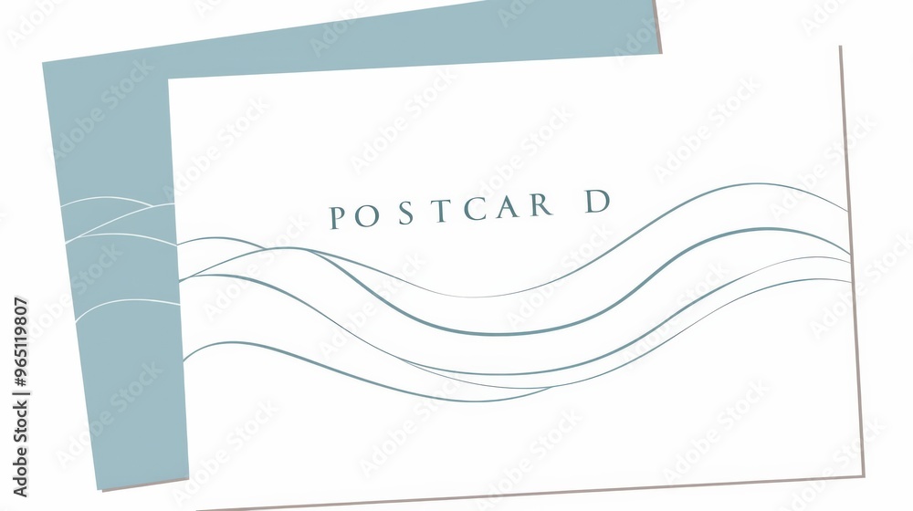 Poster minimalist postcard template with white background, 