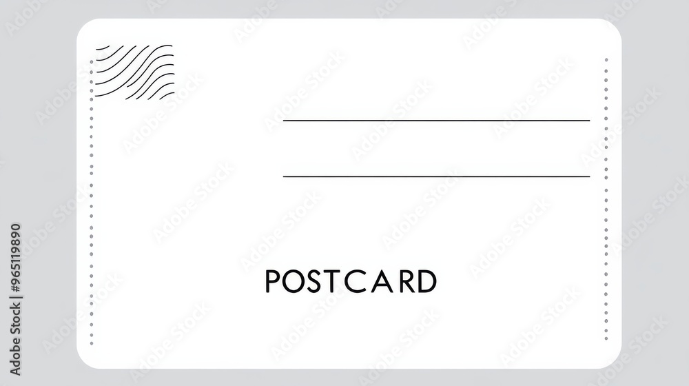 Poster minimalist postcard template with white background, 