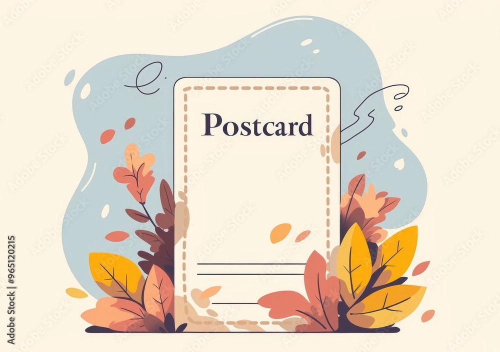 Poster minimalist postcard template with white background, 
