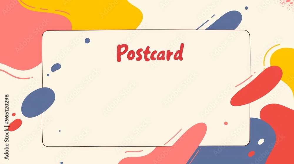 Poster minimalist postcard template with white background, 
